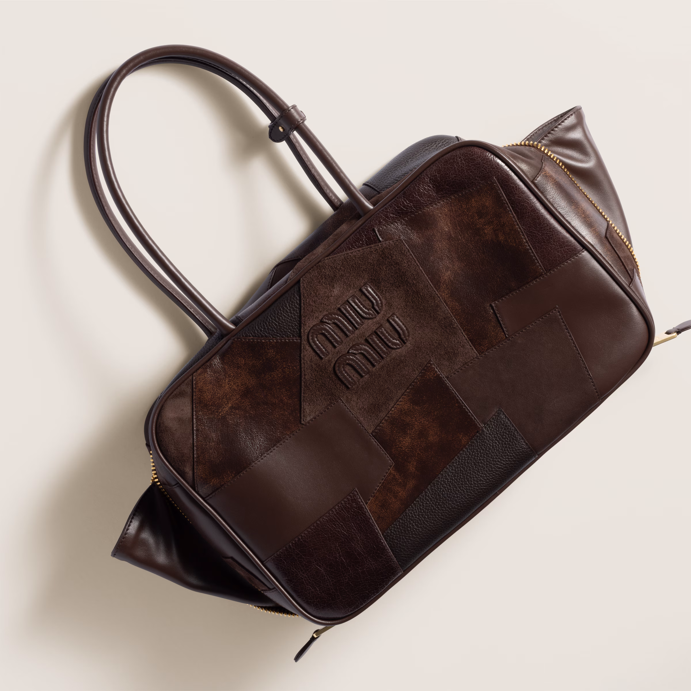 精品大包包推薦 Miu Miu 皮革拼縫 Beau 手袋 2