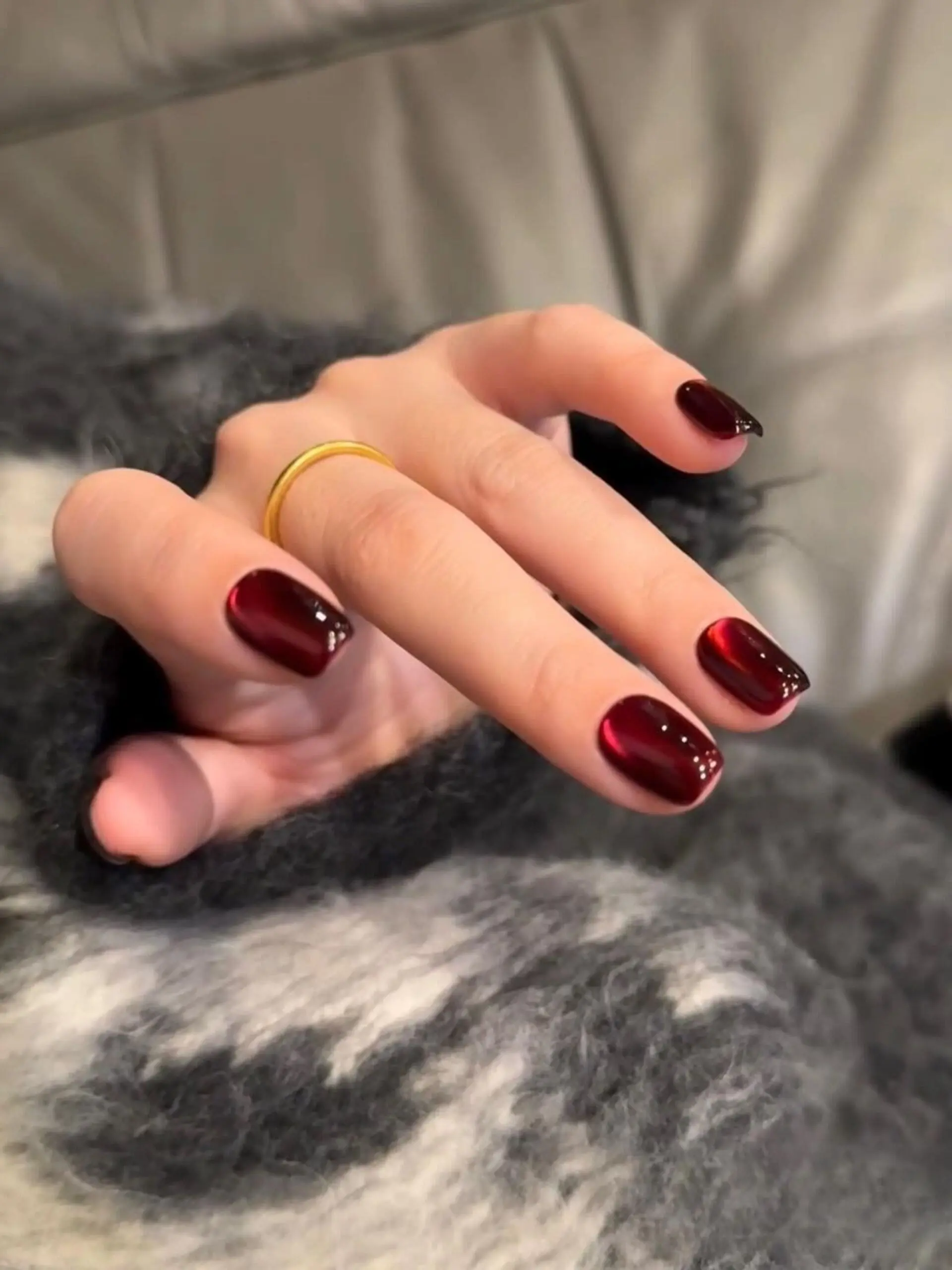 【g】2025秋冬美甲 美甲 黑櫻桃酒紅