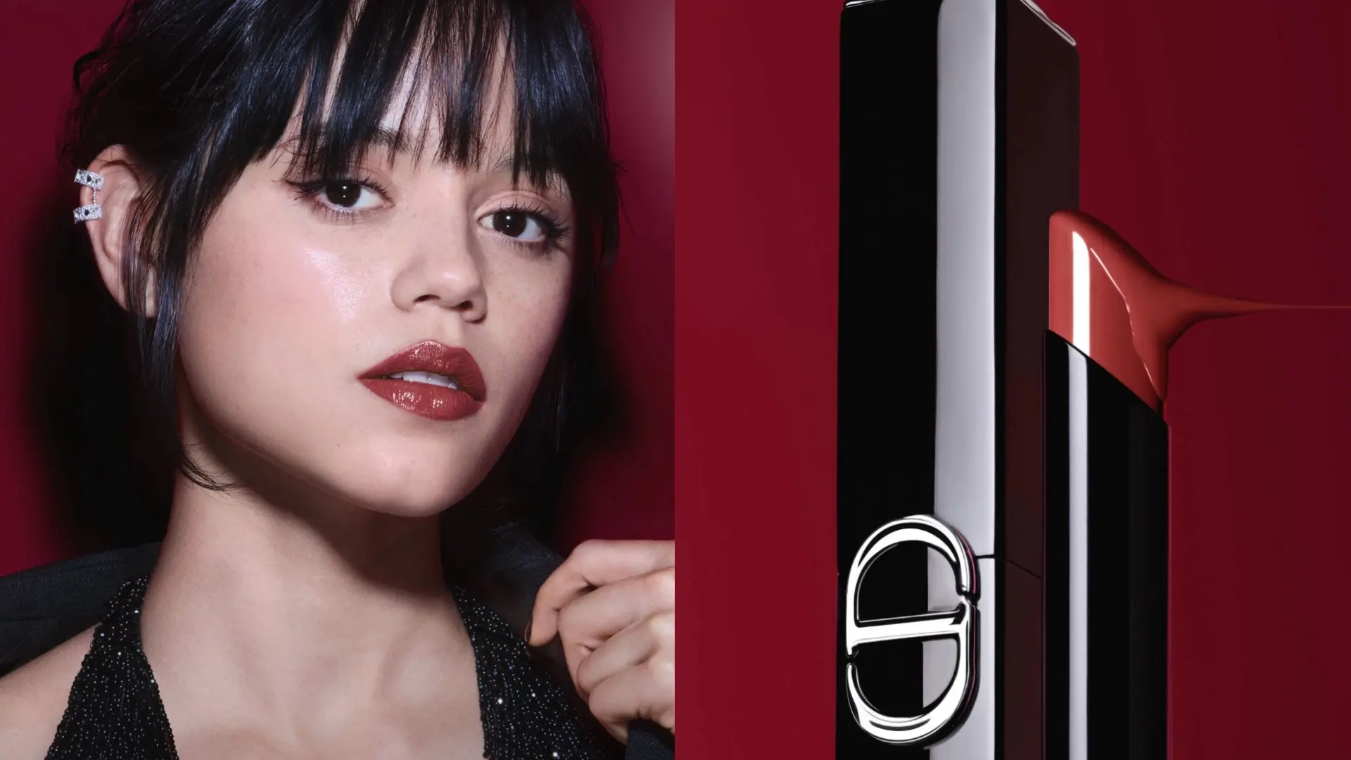Dior 唇膏推薦 Jenna Ortega Wears Rouge Dior On Stage Shade 390 Redwood Star