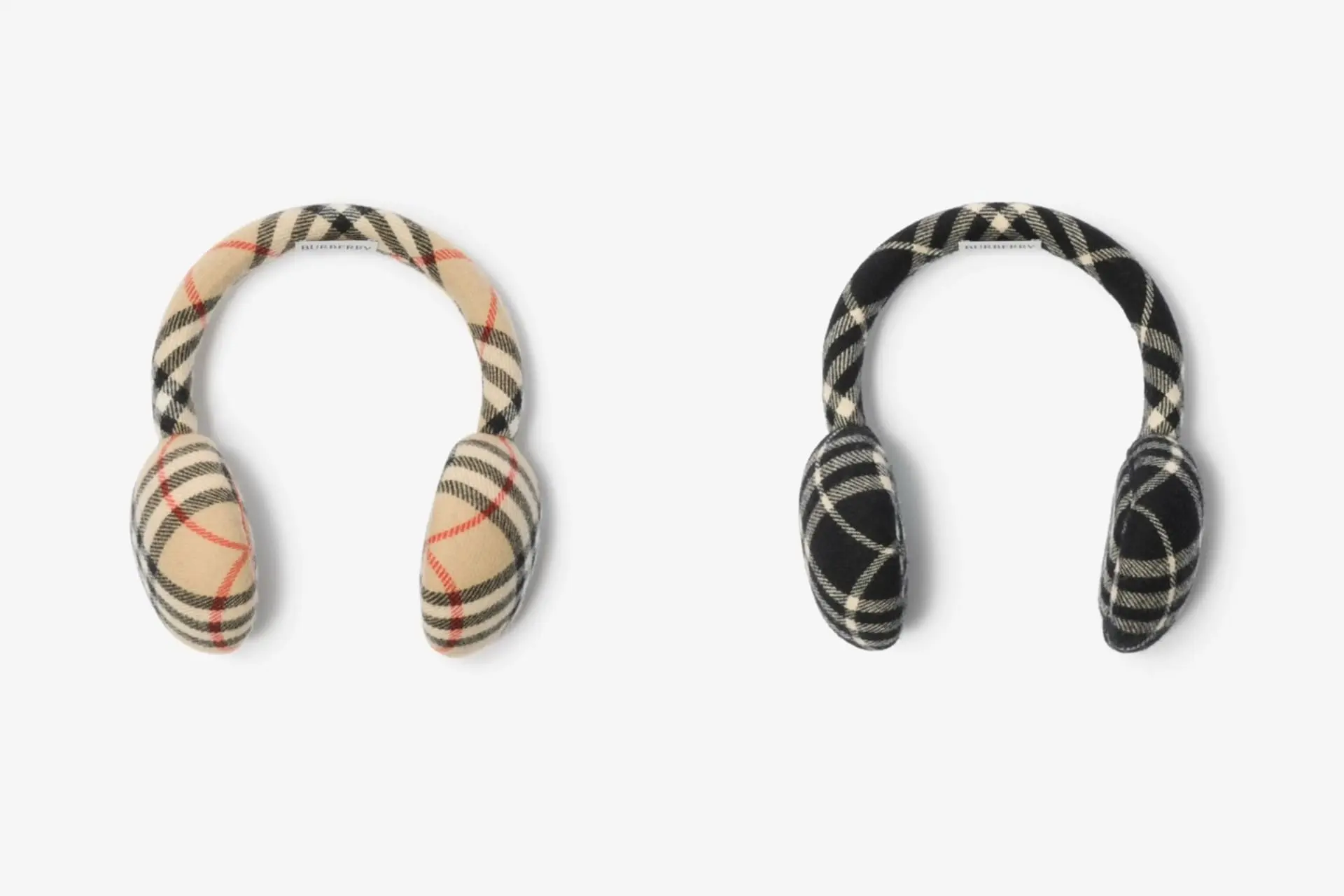 【burberry】毛絨耳罩 Burberry 格纹羊毛羊绒混纺耳罩