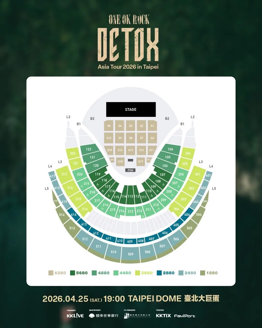 One Ok Rock Detox Asia Tour 2026 In Taipei 